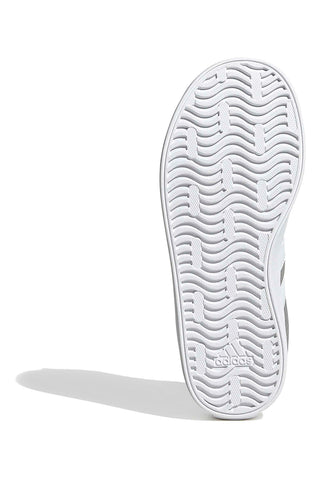Sive superge iz semiša z 3 belimi črtami Adidas VL Court 3.0 K