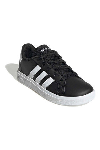 Črni čevlji z belimi črtami iz sintetičnih materialov Adidas Grand Court 2 K