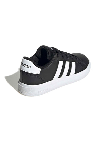 Črni čevlji z belimi črtami iz sintetičnih materialov Adidas Grand Court 2 K