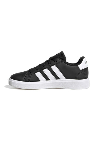 Črni čevlji z belimi črtami iz sintetičnih materialov Adidas Grand Court 2 K