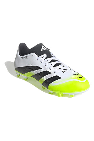 Bele nogometne čevlje z rumenimi fluorescentnimi detajli Adidas Predator Club FG/MG