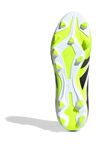 Bele nogometne čevlje z rumenimi fluorescentnimi detajli Adidas Predator Club FG/MG
