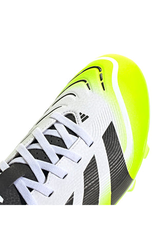 Bele nogometne čevlje z rumenimi fluorescentnimi detajli Adidas Predator Club FG/MG
