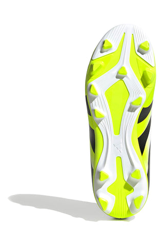 Bele nogometne čevlje z rumenimi fluorescentnimi detajli Adidas Predator Club FG/MG J