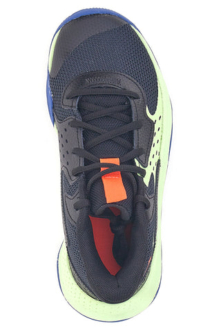 Črni košarkarski čevlji z limetkovimi detajli in modro podplatom Under Armour GS Jet '23