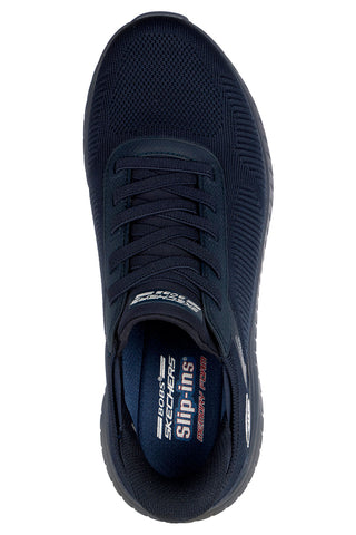 Športne mornarske superge s spominsko peno in drsnimi vložki Skechers BOBS Squad Chaos Solid Step