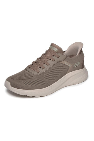 Športne trenirke sivkaste barve s spominsko peno in drsnimi vložki Skechers BOBS Squad Chaos Solid Step