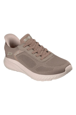 Športne trenirke sivkaste barve s spominsko peno in drsnimi vložki Skechers BOBS Squad Chaos Solid Step