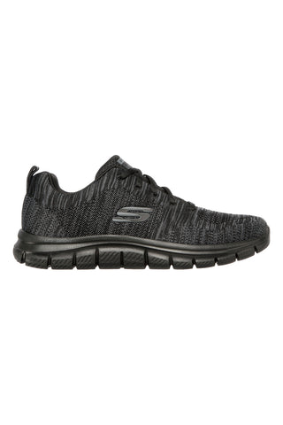 Črni športni copati iz mrežastega pletenega materiala z Memory Foam Skechers Track Front Runner