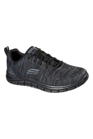 Črni športni copati iz mrežastega pletenega materiala z Memory Foam Skechers Track Front Runner