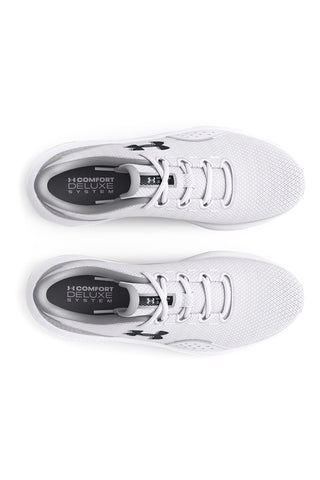 Beli in svetlo sivi tekaški copati z zračno mrežo in blaženjem Charged Cushioning Under armour Charged Surge 4