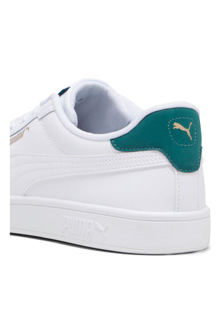 Bele superge z zelenimi detajli iz udobnega usnja Puma Smash 3.0 L
