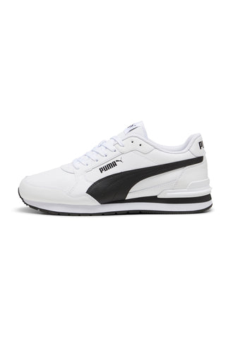 Beli usnjeni športni copati s črnimi podrobnostmi Puma ST Runner v4 L