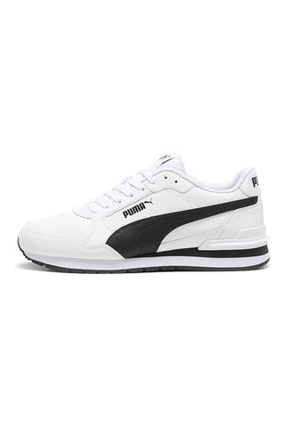 Beli usnjeni športni copati s črnimi podrobnostmi Puma ST Runner v4 L