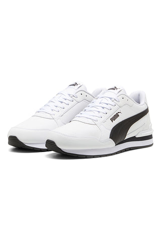 Beli usnjeni športni copati s črnimi podrobnostmi Puma ST Runner v4 L