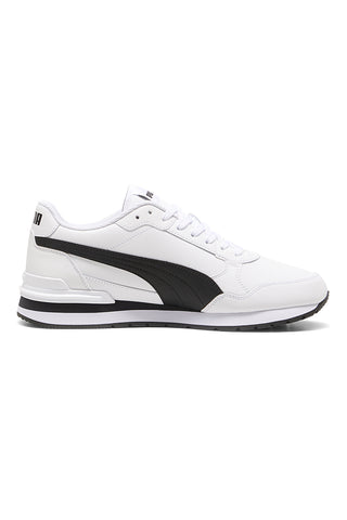Beli usnjeni športni copati s črnimi podrobnostmi Puma ST Runner v4 L