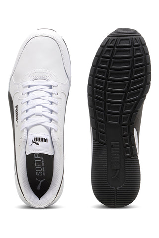 Beli usnjeni športni copati s črnimi podrobnostmi Puma ST Runner v4 L