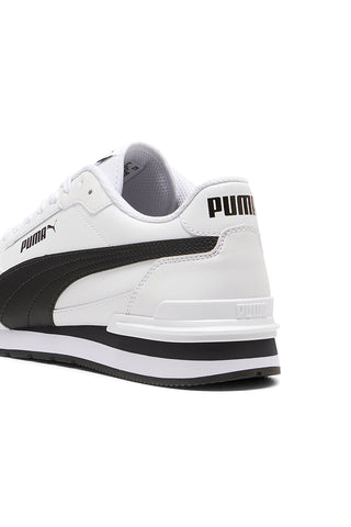 Beli usnjeni športni copati s črnimi podrobnostmi Puma ST Runner v4 L