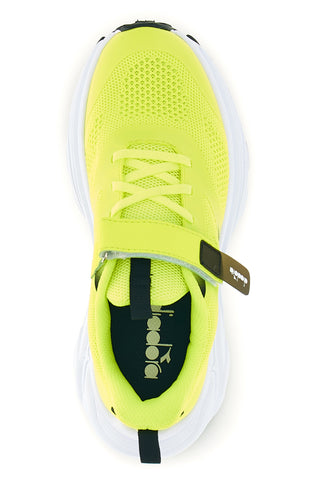 Diadora Snipe 4 Jr neonsko rumeni športni copati z zapenjanjem na velcro iz zračne tkanine