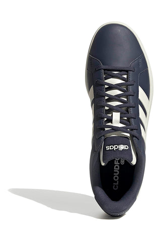 Modri športni copati z belimi črtami Adidas GRAND COURT BASE 3.0