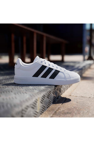 Bele superge z črnimi črtami Adidas GRAND COURT BASE 3.0