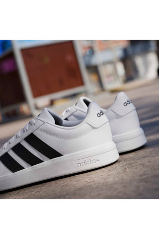 Bele superge z črnimi črtami Adidas GRAND COURT BASE 3.0