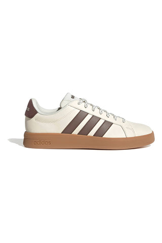 Bež superge z rjavimi črtami Adidas GRAND COURT BASE 3.0
