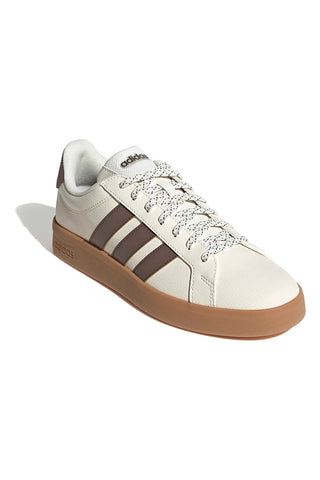 Bež superge z rjavimi črtami Adidas GRAND COURT BASE 3.0