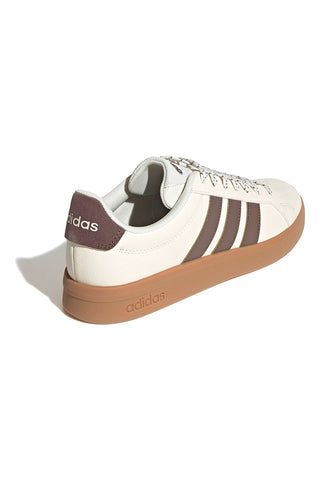 Bež superge z rjavimi črtami Adidas GRAND COURT BASE 3.0