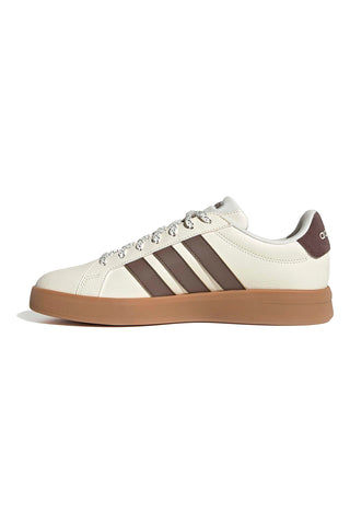 Bež superge z rjavimi črtami Adidas GRAND COURT BASE 3.0
