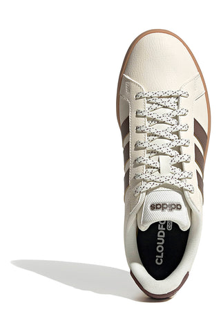 Bež superge z rjavimi črtami Adidas GRAND COURT BASE 3.0