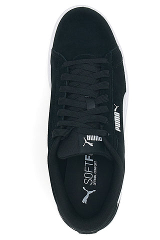 Črni usnjeni čevlji z logotipom Puma Smash 3 na strani