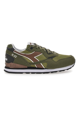 Sneakers verde militare inserti a contrasto Diadora N.92