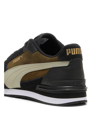 Zeleno-olične superge in črni usnjeni vstavki Puma ST Runner V4 SD