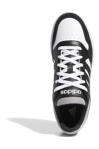 Črno-bele superge z kontrastnimi detajli Adidas Hoops 3.0