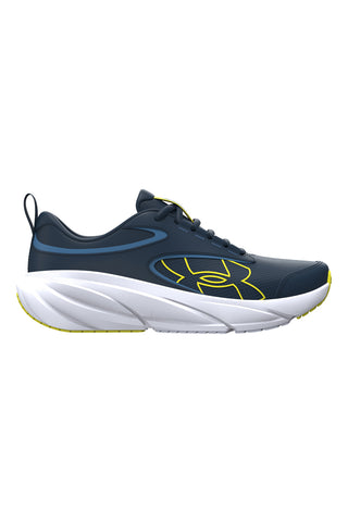 Scarpe da running blu navy con dettagli giallo lime Under armour Bgs Surge 5