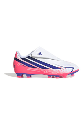 Scarpa da Calcio Bianca Rosa e Blu con Chiusura a Strappo Adidas F50 Hyperfast Club Vel FG