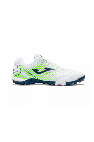 Beli čevlji za mali nogomet z limetno zelenimi in temno modrimi detajli Joma MAXW2602TF