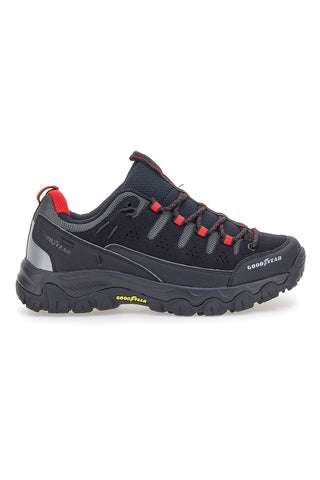 Črni pohodniški čevlji z rdečimi detajli Goodyear 41029
