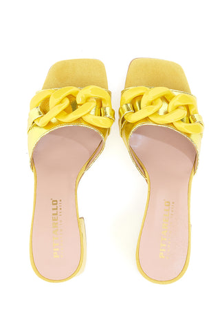 Mules Chic Pittarello 0148 Metalno rumena