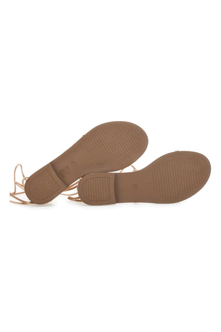 Sandali Lace-up Prima Riga 1531 roza in zlata