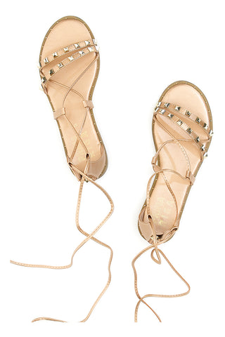Sandali Lace-up Prima Riga 1531 roza in zlata