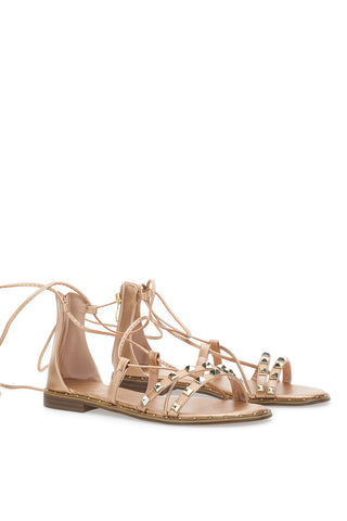 Sandali Lace-up Prima Riga 1531 roza in zlata