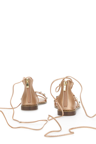 Sandali Lace-up Prima Riga 1531 roza in zlata
