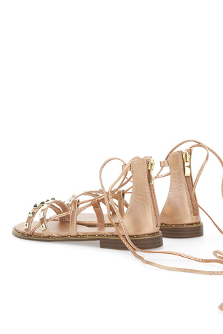 Sandali Lace-up Prima Riga 1531 roza in zlata