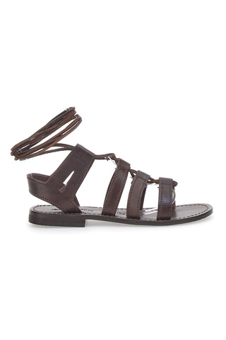 Sandali Flat Lace-up Mio Tempo 1369 Rjavi
