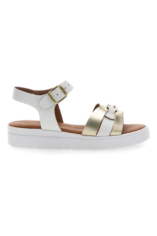 Sandali Prima Riga 246106 beli in platinasti
