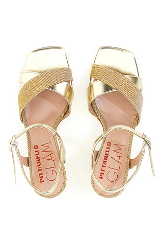Sandali z visoko peto Piattello Glam 71 Oro