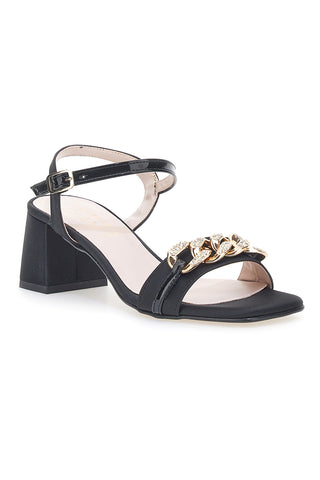Sandali s peto Pittarello Glam 3412 Črni Saten