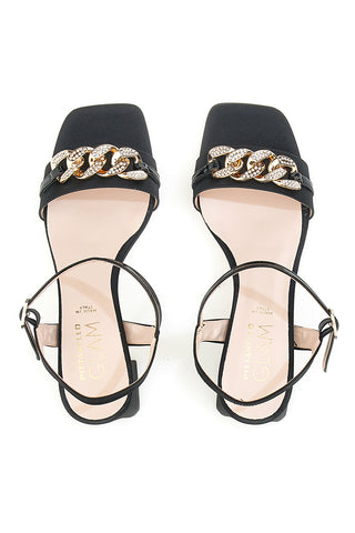 Sandali s peto Pittarello Glam 3412 Črni Saten